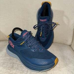 Hoka One One Womens Size 7 W Stinson ATR 6 Blue Running Trail Shoes 1110507